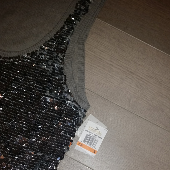 Michael Kors Pearl Heathe Tank Silver – Size S NWT - Picture 2 of 6